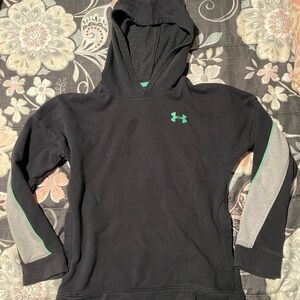 Under Armour Black Hoodie with Green Logo Youth Size Medium